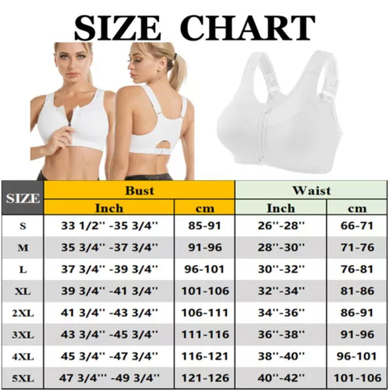 Women'S Posture Corrector Bra Wireless Back Support Front Closure Bra plus SIZE
