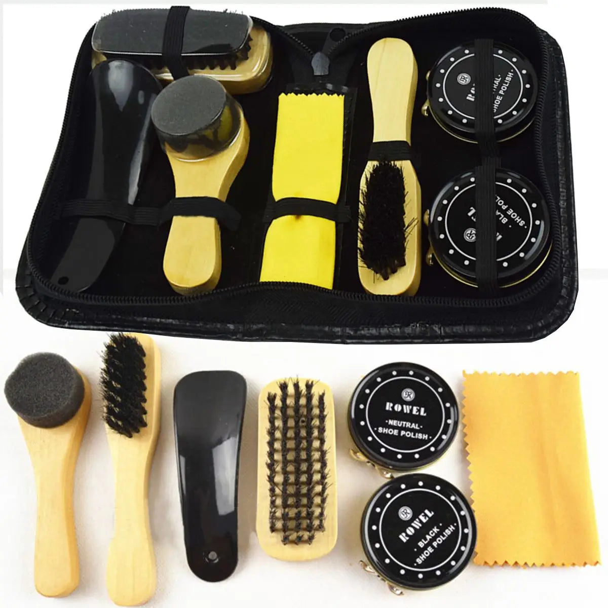 Shoe Polish Kit for Shoe Care and Cleaning with Neutral & Black Polish Gifts USA
