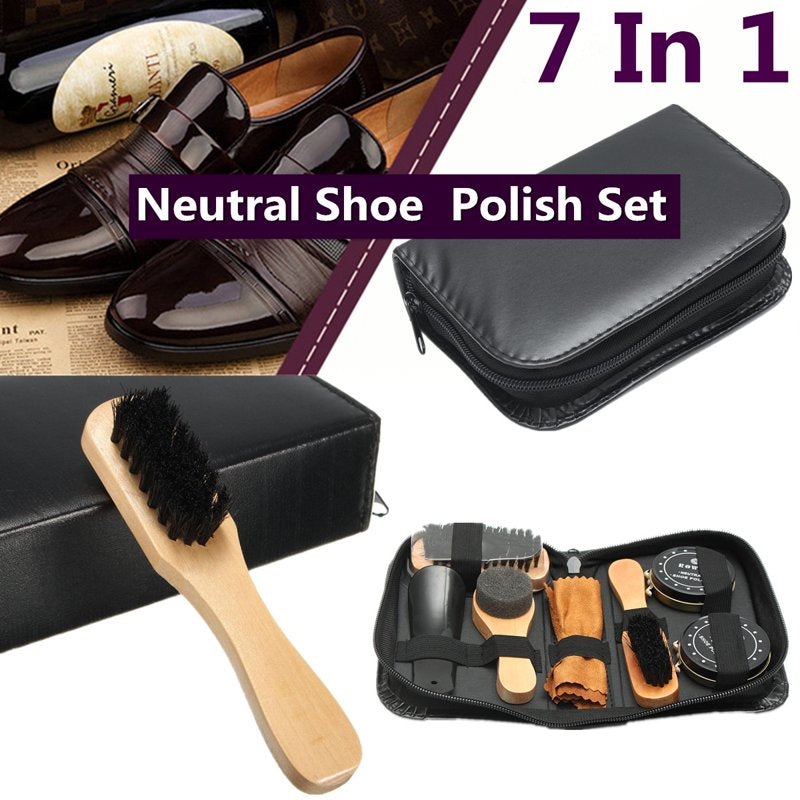 Shoe Polish Kit for Shoe Care and Cleaning with Neutral & Black Polish Gifts USA