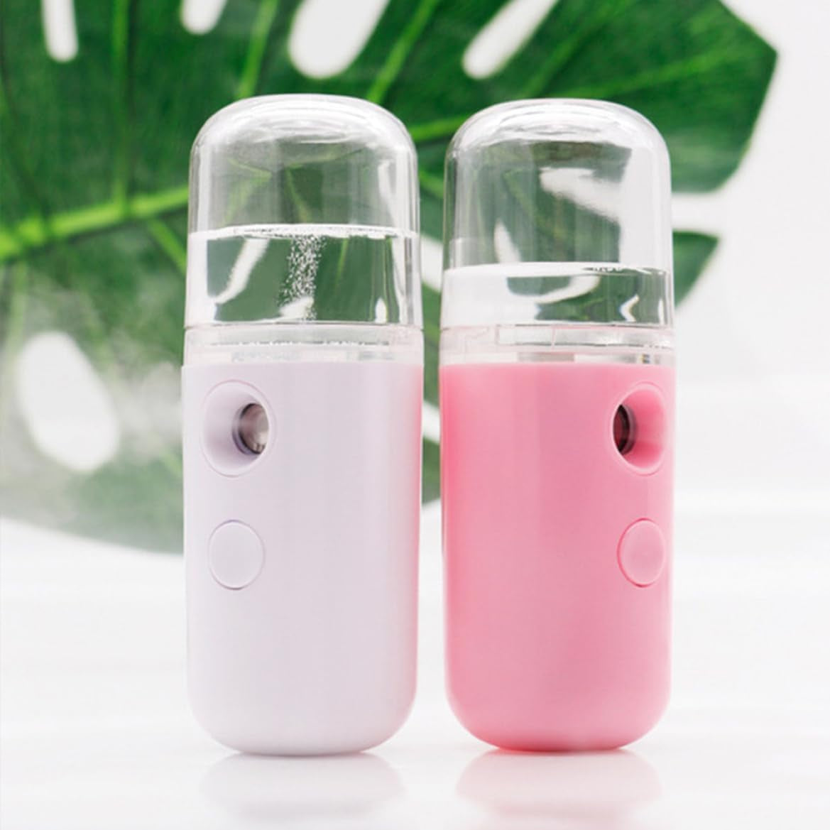 Nano Face Mister, 2PCS Mini Facial Mist Steamer, USB Rechargeable Handy Moisturizing Sprayer, Portable Facial Steamer for Hydrating Face Care