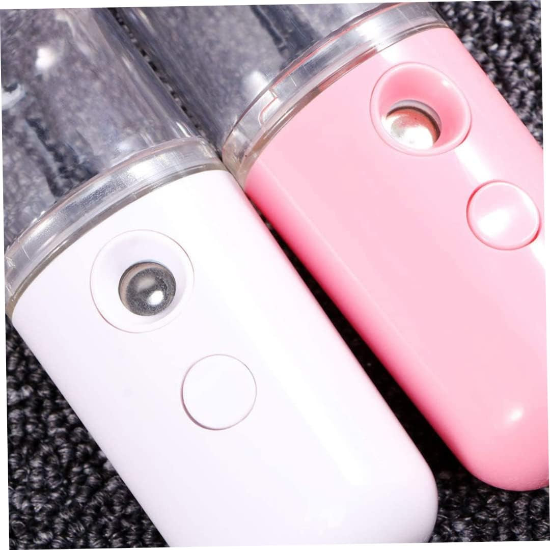 Nano Face Mister, 2PCS Mini Facial Mist Steamer, USB Rechargeable Handy Moisturizing Sprayer, Portable Facial Steamer for Hydrating Face Care