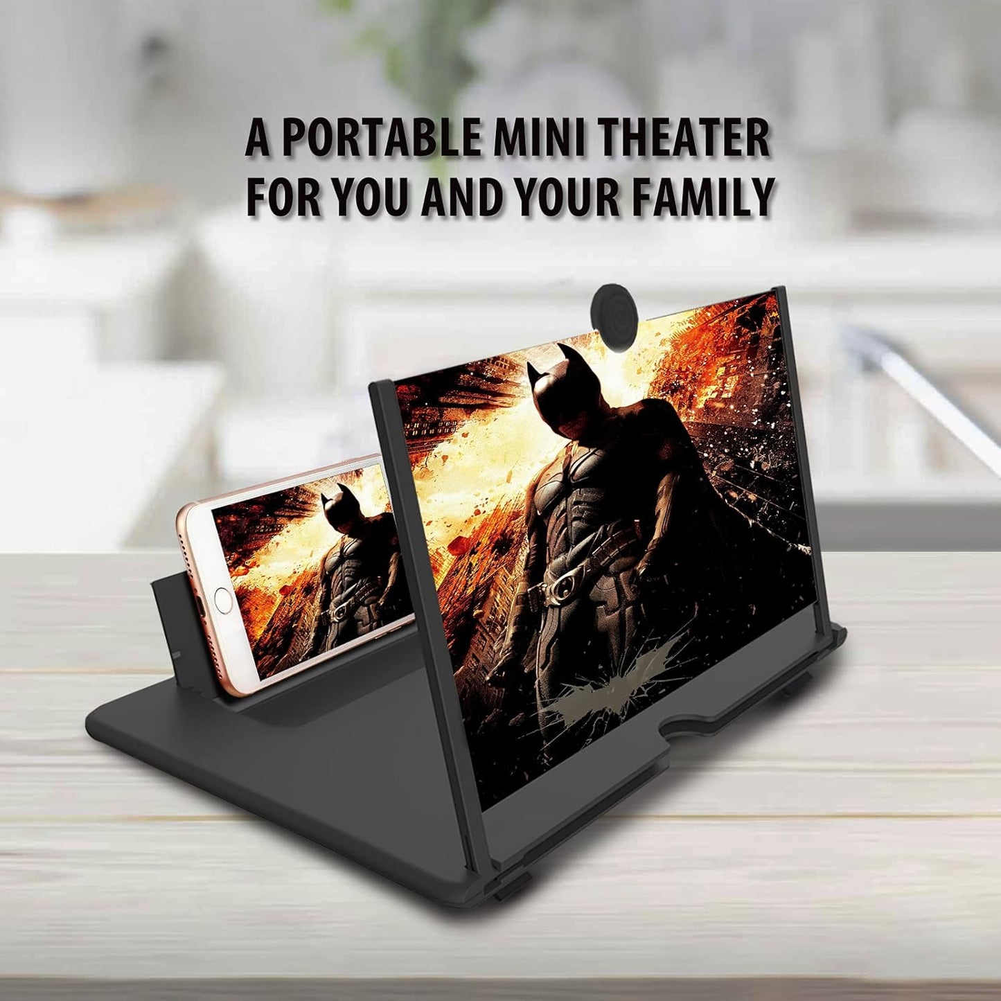 16 Inch Phone Screen Magnifier, Phone Screen Amplifier Foldable Design Phone Stand 3D HD Mobile Screen Magnifier Phone Projector Screen for Movie Video Games Phone Accessories for Cell Phones Black