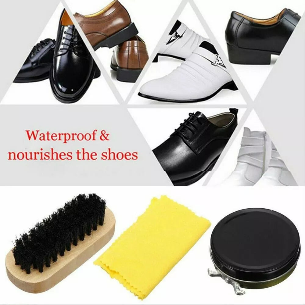 Shoe Polish Kit for Shoe Care and Cleaning with Neutral & Black Polish Gifts USA