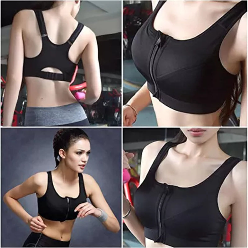 Women'S Posture Corrector Bra Wireless Back Support Front Closure Bra plus SIZE