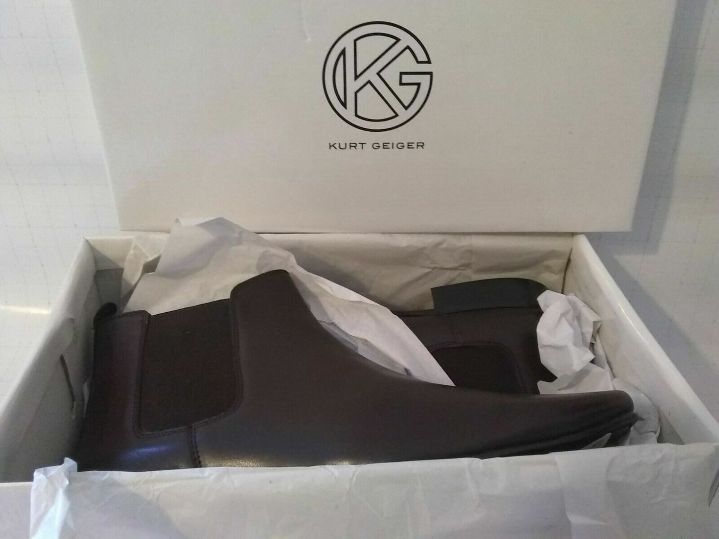 Kurt Geiger KG Harvey Men'S Dark Brown Leather Chelsea Dealer Boots- UK 42