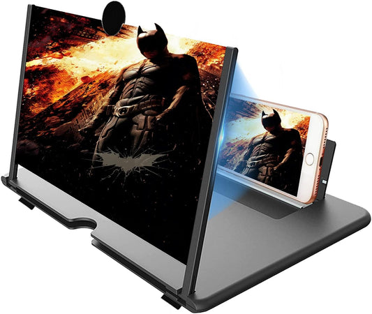 16 Inch Phone Screen Magnifier, Phone Screen Amplifier Foldable Design Phone Stand 3D HD Mobile Screen Magnifier Phone Projector Screen for Movie Video Games Phone Accessories for Cell Phones Black