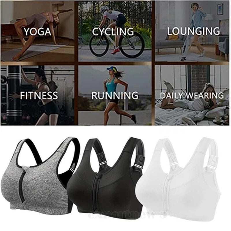 Women'S Posture Corrector Bra Wireless Back Support Front Closure Bra plus SIZE
