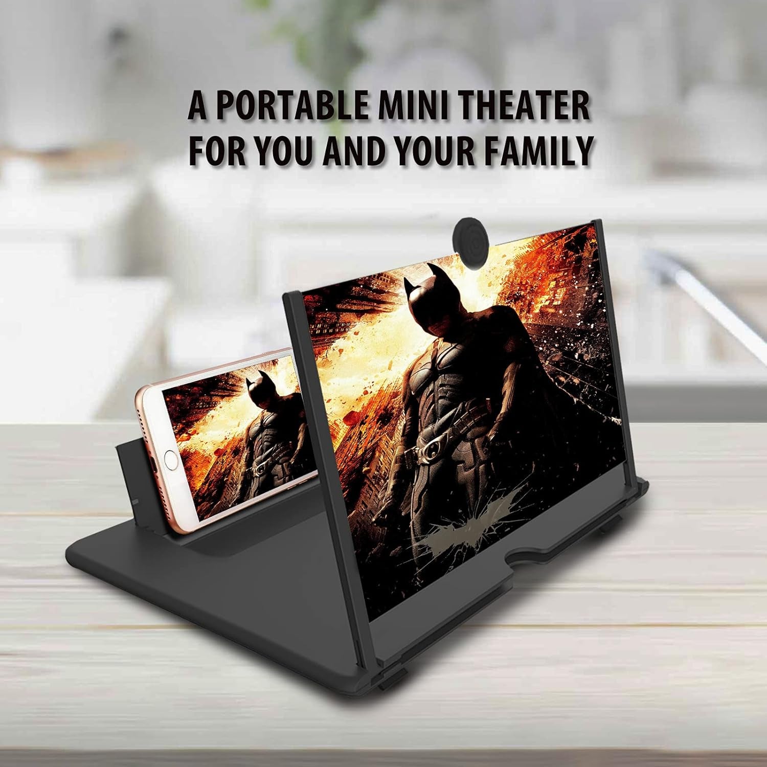 16 Inch Phone Screen Magnifier, Phone Screen Amplifier Foldable Design Phone Stand 3D HD Mobile Screen Magnifier Phone Projector Screen for Movie Video Games Phone Accessories for Cell Phones Black