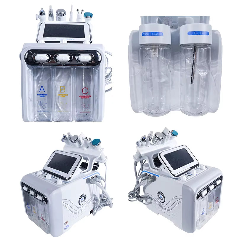 6 in 1 Small Bubble Aqua Care Hidra Oxygen Facial Skincare Machine Deep Cleaner Hydra Scrubber Facial Microdermabrasion Machine